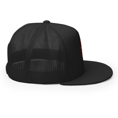 RED LOGO TRUCKER HAT